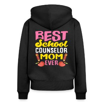 Beste Schulberaterin Mama Aller Zeiten - Frauen Premium Bio Zip Hoodie - Schwarz - Hinten - Julia (174cm)