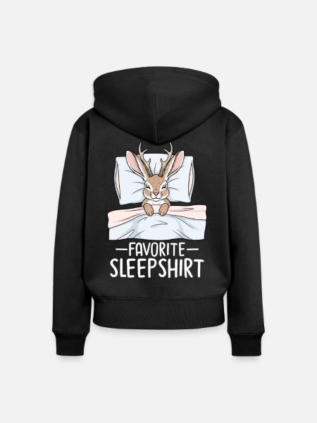 Favorite Sleepshirt - Frauen Premium Bio Zip Hoodie - Schwarz