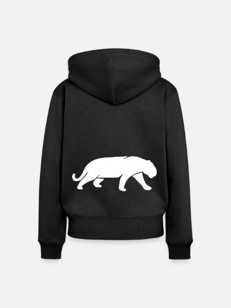 Jaguar Elegant Wild - Frauen Premium Bio Zip Hoodie - Schwarz