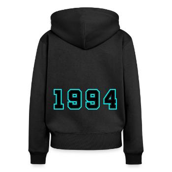 1994 Jahr Geburtstag - Frauen Premium Bio Zip Hoodie - Schwarz - Hinten - Julia (174cm)