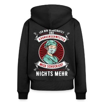 Krankenschwester Krankenpflegerin Pflegefachkraft - Frauen Premium Bio Zip Hoodie - Schwarz - Hinten - Julia (174cm)