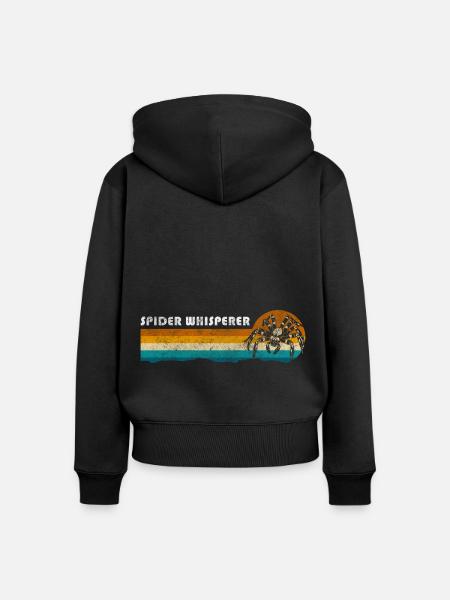Spinnen Haustier - Frauen Premium Bio Zip Hoodie - Schwarz