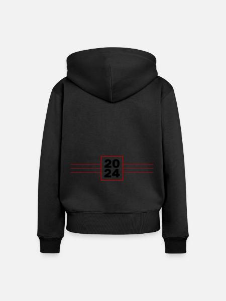 2024 Jahr - Frauen Premium Bio Zip Hoodie - Schwarz