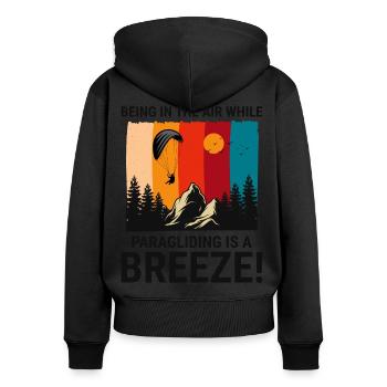 Pilote de parapente Parapente Adventures Breeze - Sweat à capuche zippé Premium bio Femme - noir - Dos - Julia (174cm)