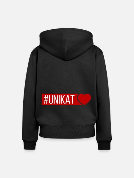 Unikat Herz - Frauen Premium Bio Zip Hoodie - Schwarz