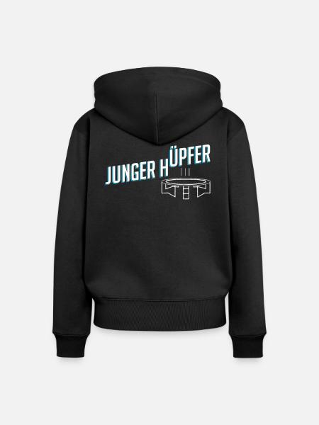 Trampolin - Frauen Premium Bio Zip Hoodie - Schwarz
