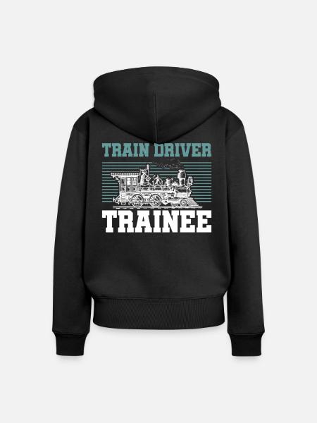 Lokführer - Frauen Premium Bio Zip Hoodie - Schwarz