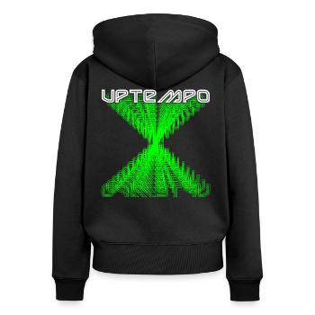 200 BPM Festival Techno Rave Gift - Sweat à capuche zippé Premium bio Femme - noir - Dos - Julia (174cm)