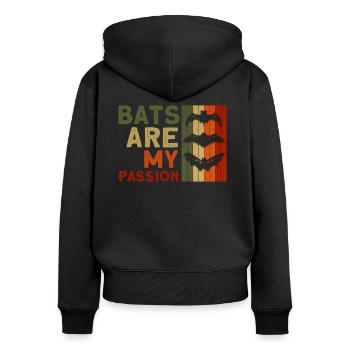 Fledermäuse Fledermaus Spruch Fledermaus - Frauen Premium Bio Zip Hoodie - Schwarz - Hinten - Julia (174cm)