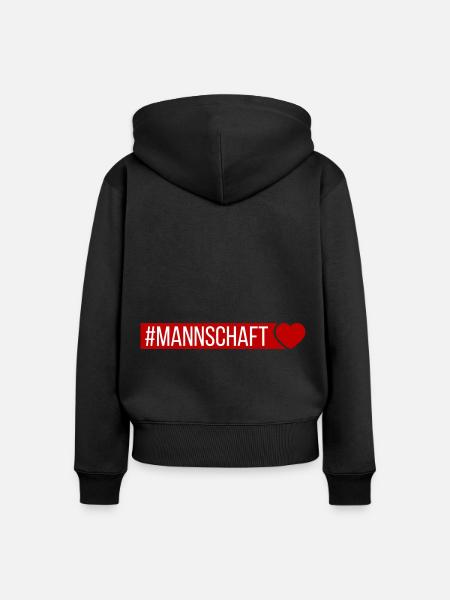 Mannschaft Herz - Frauen Premium Bio Zip Hoodie - Schwarz