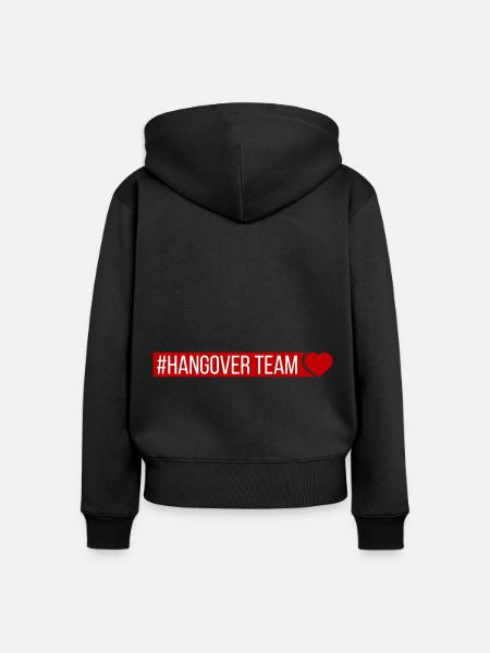 Hangover Team Herz - Frauen Premium Bio Zip Hoodie - Schwarz