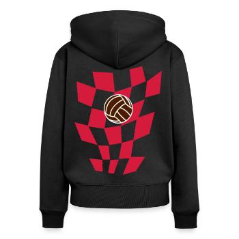 Croatia - Women's Premium Organic Zip Hoodie - black - Back - Julia (174cm)