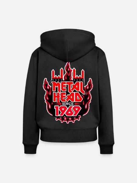 METALHEAD since 1969 - Frauen Premium Bio Zip Hoodie - Schwarz