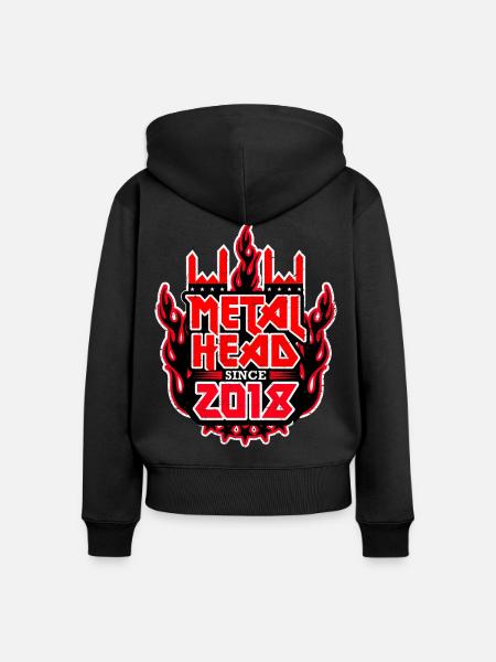 METALHEAD since 2018 - Frauen Premium Bio Zip Hoodie - Schwarz