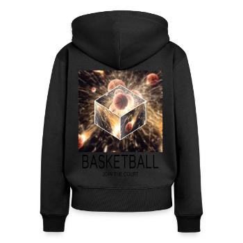 Basketball Fire Basketball Player Fan Dunking Sport - Women's Premium Organic Zip Hoodie - black - Back - Julia (174cm)