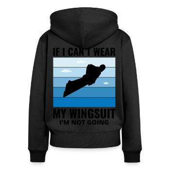 Wingsuit fliegen Base Jumping Fallschirmspringen Wingsuiting - Frauen Premium Bio Zip Hoodie - Schwarz - Hinten - Julia (174cm)
