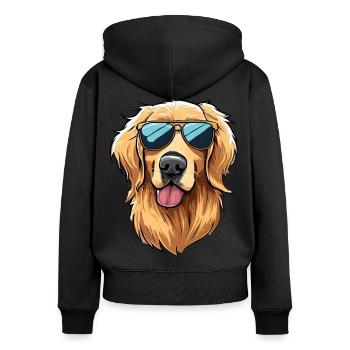 Golden Retriever Dog the Explorer - Women's Premium Organic Zip Hoodie - black - Back - Julia (174cm)