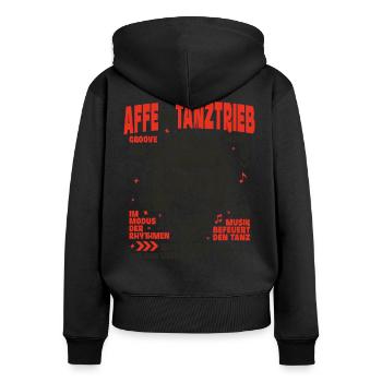 Monochrome T-Shirt – Young Chimpanzee Jungle Vibes - Sweat à capuche zippé Premium bio Femme - noir - Dos - Julia (174cm)