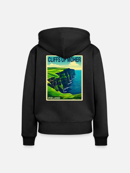 cliffs of moher Irland - Frauen Premium Bio Zip Hoodie - Schwarz