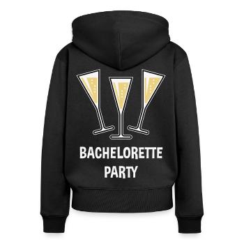 Bachelorette Party (Sektgläser Trichter Zu / 3C) - Frauen Premium Bio Zip Hoodie - Schwarz - Hinten - Julia (174cm)