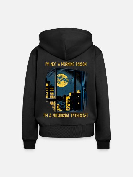 Nächtlicher Enthusiast - Frauen Premium Bio Zip Hoodie - Schwarz