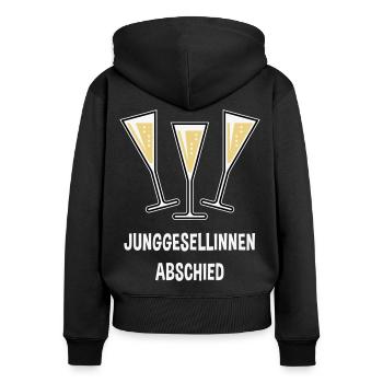 Junggesellinnenabschied Sektgläser Trichter Zu 3C - Frauen Premium Bio Zip Hoodie - Schwarz - Hinten - Julia (174cm)