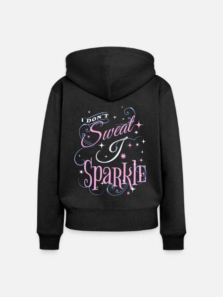 ICH SCHWITZE NICHT, ICH FUNKLE - Frauen Premium Bio Zip Hoodie - Schwarz