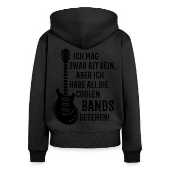Ich Habe All Die Coolen Bands Gesehen! (Rock / B) - Frauen Premium Bio Zip Hoodie - Schwarz - Hinten - Julia (174cm)