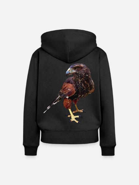 Der rot-schwarze Adler - Frauen Premium Bio Zip Hoodie - Schwarz