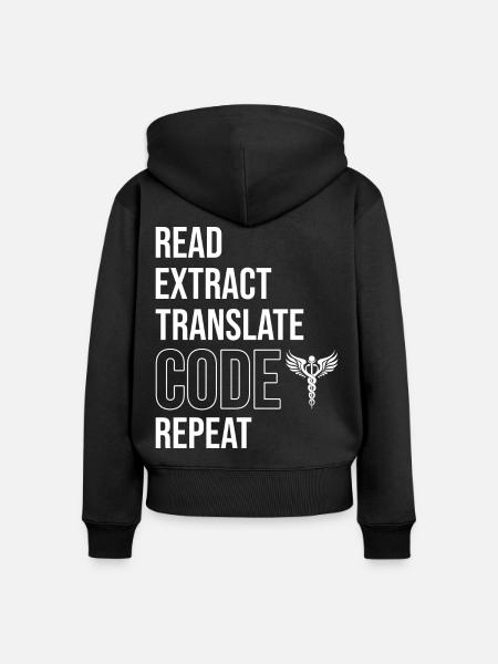 Kodierfachkraft - Frauen Premium Bio Zip Hoodie - Schwarz