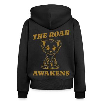 the roar awakens gift - Women's Premium Organic Zip Hoodie - black - Back - Julia (174cm)