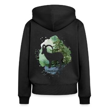 nature,nature,ibex,trees,mountains,landscape,forest - Women's Premium Organic Zip Hoodie - black - Back - Julia (174cm)