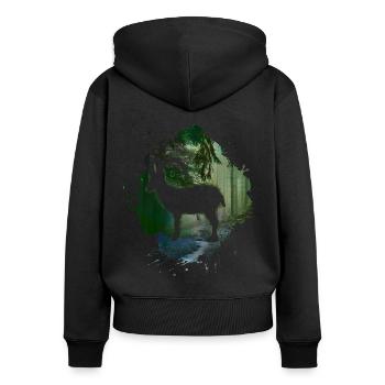 nature,nature,ibex,trees,mountains,landscape,forest - Women's Premium Organic Zip Hoodie - black - Back - Julia (174cm)