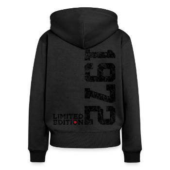 54TH BIRTHDAY 54 YEARS LIMITED EDITION 1972 - Women's Premium Organic Zip Hoodie - black - Back - Julia (174cm)