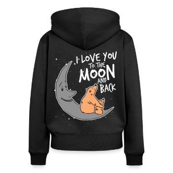Love - Women's Premium Organic Zip Hoodie - black - Back - Julia (174cm)