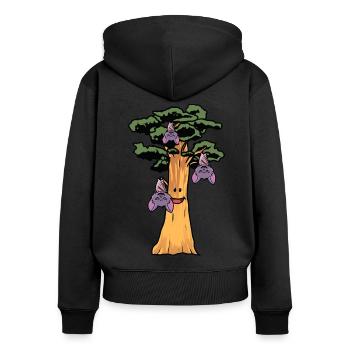 Conservation de la nature Ecologie Chauve-souris Forêt tropicale Animal forestier - Sweat à capuche zippé Premium bio Femme - noir - Dos - Julia (174cm)