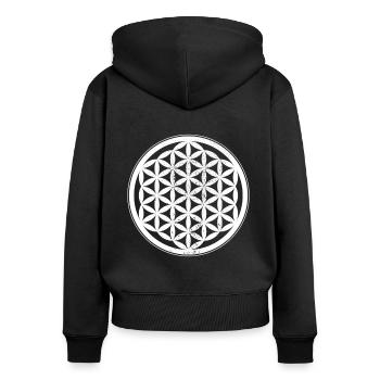 Fleur de vie Fleur de vie Fleur de vie Yoga - Sweat à capuche zippé Premium bio Femme - noir - Dos - Julia (174cm)