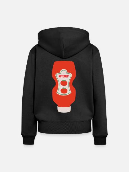 Ketchup - Frauen Premium Bio Zip Hoodie - Schwarz