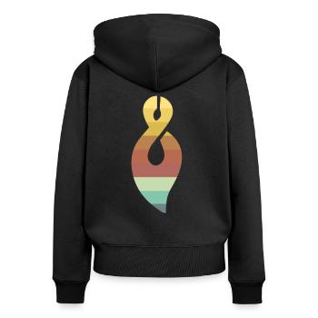 Maori Polynesian Tribal Tattoo - Women's Premium Organic Zip Hoodie - black - Back - Julia (174cm)