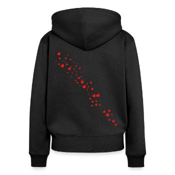 Heart - Women's Premium Organic Zip Hoodie - black - Back - Julia (174cm)