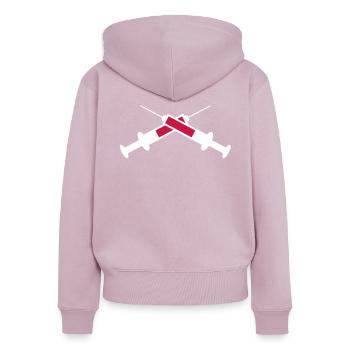 syringe - Women's Premium Organic Zip Hoodie - dusky pink - Back - Julia (174cm)
