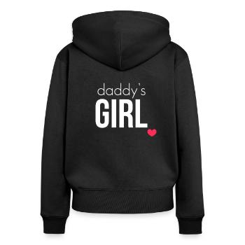 Daddy's Girl - Frauen Premium Bio Zip Hoodie - Schwarz - Hinten - Julia (174cm)