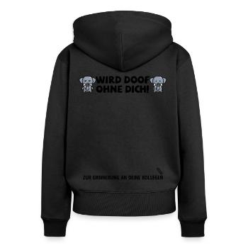 Jobwechsel Neuer Job Abschied Abschiedsgeschenk - Frauen Premium Bio Zip Hoodie - Schwarz - Hinten - Julia (174cm)
