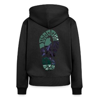 Hiker Shoeprint Hiking - Women's Premium Organic Zip Hoodie - black - Back - Julia (174cm)