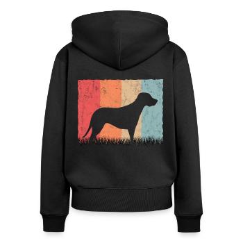 Brandlbracke Retro Bracke chien de chasse - Sweat à capuche zippé Premium bio Femme - noir - Dos - Julia (174cm)