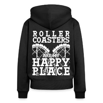 Roller Coaster Kirmes Roller Coasters - Women's Premium Organic Zip Hoodie - black - Back - Julia (174cm)