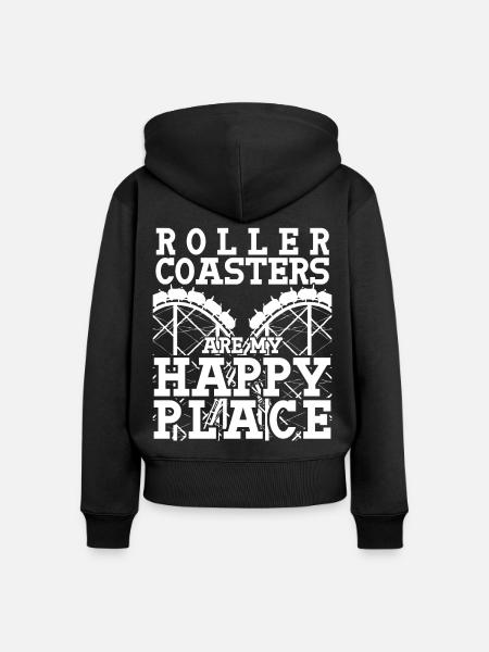 Achterbahn Kirmes Roller Coasters - Frauen Premium Bio Zip Hoodie - Schwarz