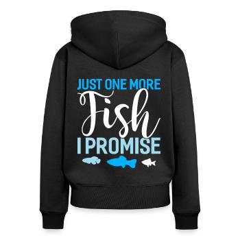 Angeln Angler Fischen Fischer Fisch Angel Geschenk - Frauen Premium Bio Zip Hoodie - Schwarz - Hinten - Julia (174cm)