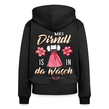 Trachtenshirt Mei Dirndl Tracht lustig - Frauen Premium Bio Zip Hoodie - Schwarz - Hinten - Julia (174cm)