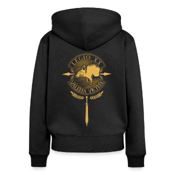 Legio XX Valeria Victrix - Légion romaine - Sweat à capuche zippé Premium bio Femme - noir - Dos - Julia (174cm)
